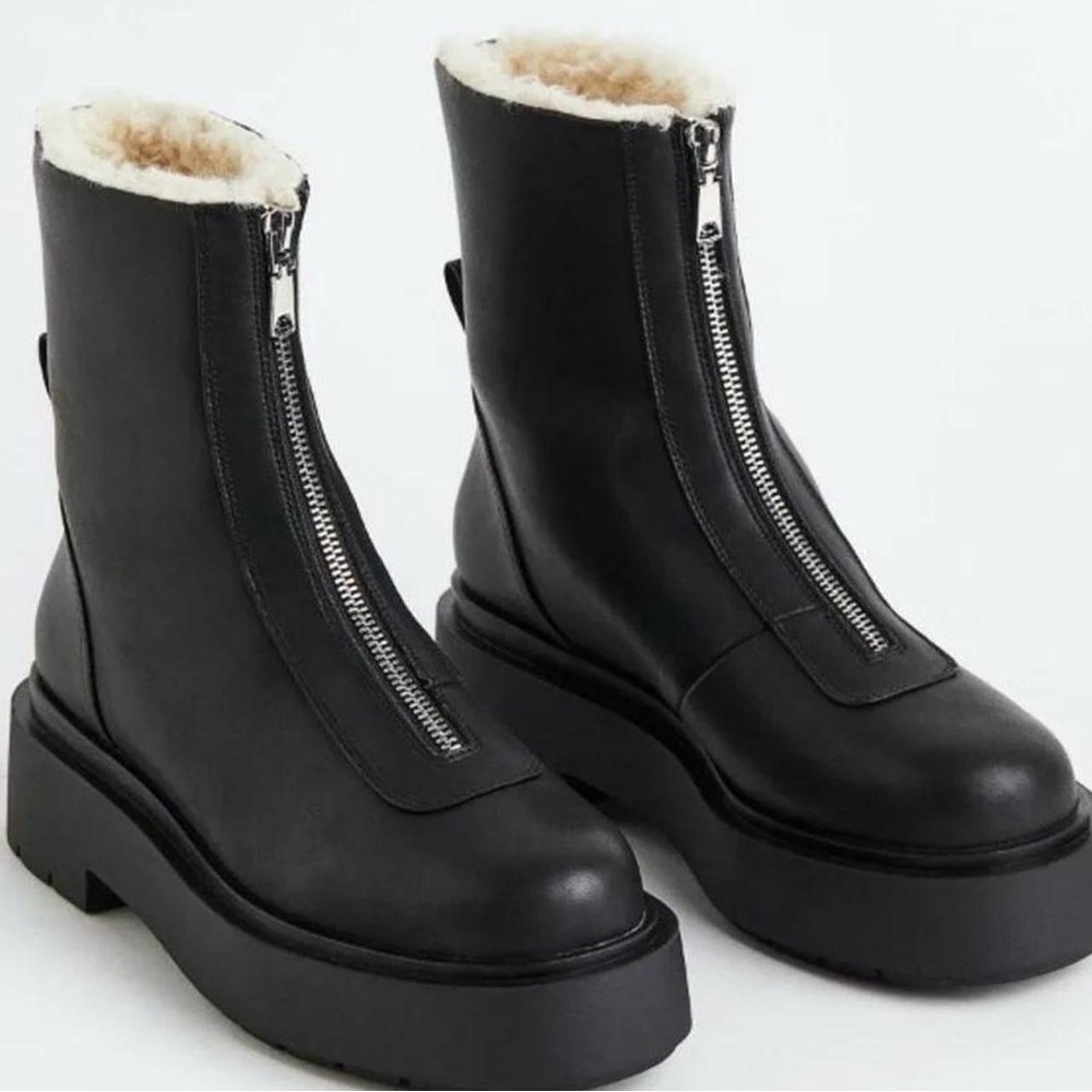 H&M Black Shearling-Lined Women's Boots